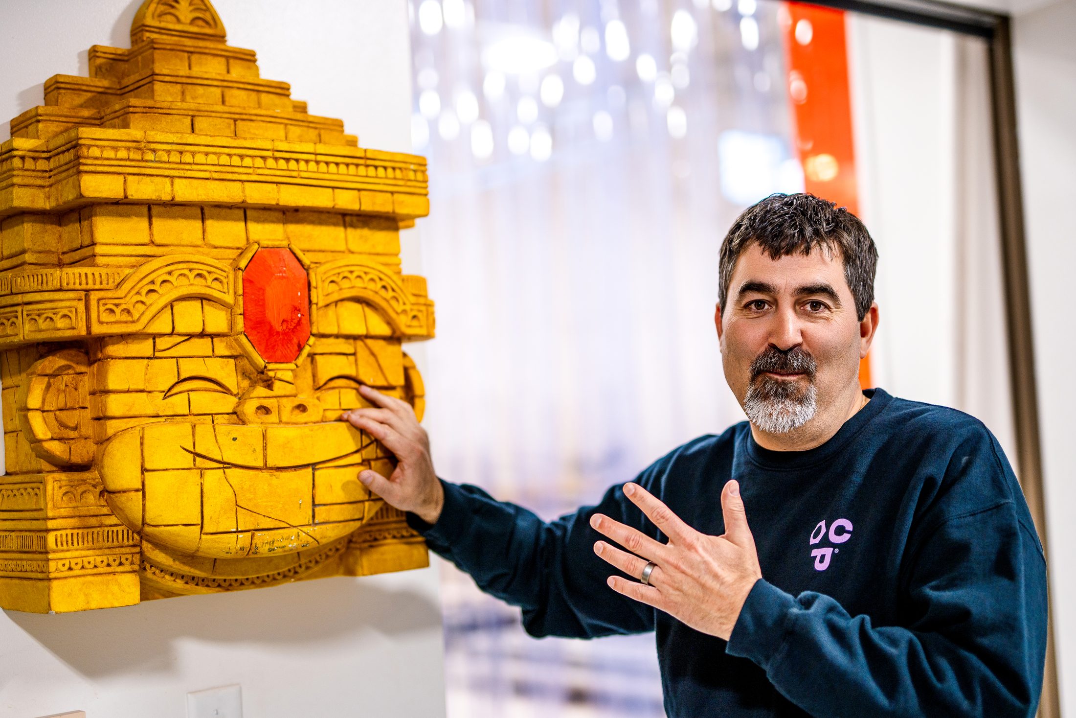 A hand-sculpted exhibit facade in the Process Curiosity shop
